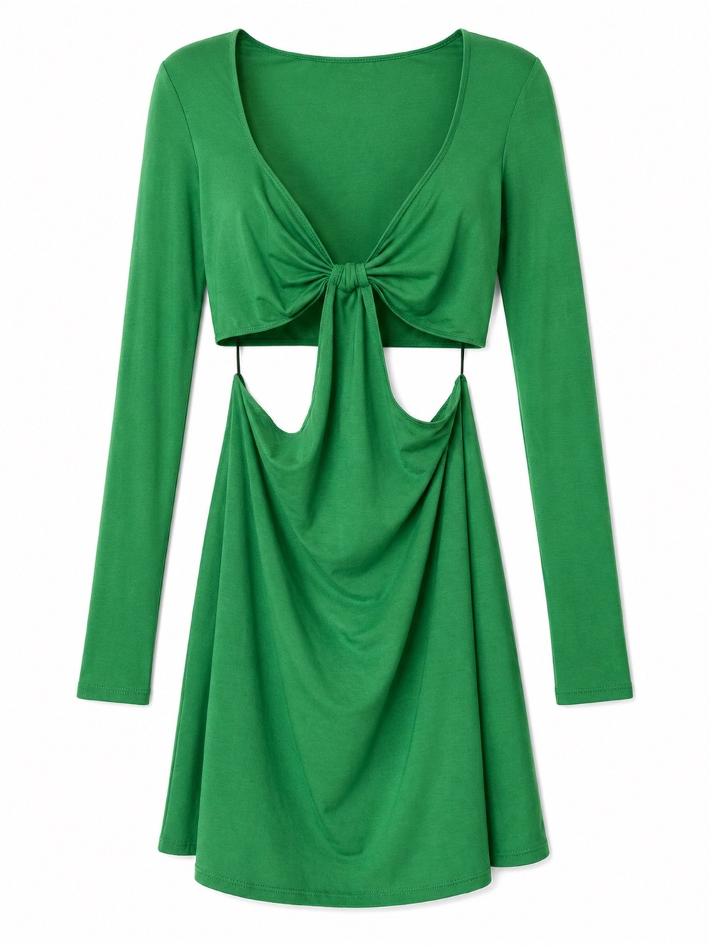 Reformation Hale Kelly Green Cutout Mini Dress Size L NWT